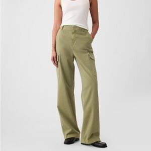 Gap Loose Khaki Cargo Pants with Washwell - desert cactus green - 8 TALL / long